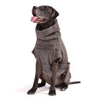 Lade das Bild in den Galerie-Viewer, Öko-Hundebademantel | 100% Bio-Baumwolle | Weich &amp; saugstark | Stone Grey
