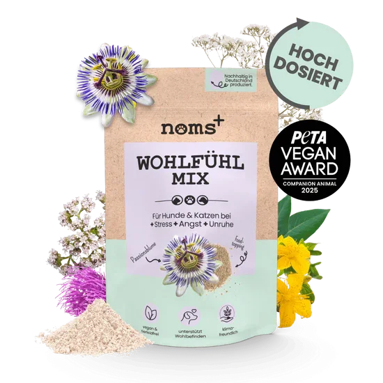 Wohlfühlmix Pulver für Hunde & Katzen | Bei Stress, Angst, Unruhe & Hyperaktivität | 100% vegan & tierleidfrei | 150g
