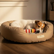 Hundebett rund St.Moritz von HOUND&NATURE | Recycelte Materialien | Oeko-Tex® Standard 100 | Taupe | Fräulein Plath