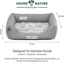 Lade das Bild in den Galerie-Viewer, Orthopädisches Öko-Hundebett Zürich von HOUND&amp;NATURE | Fleece-Seite | Recycelte Materialien | Oeko-Tex® Standard | Hellgrau
