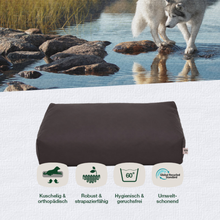 Lade das Bild in den Galerie-Viewer, Orthopädisches Hundekissen BUDDYstyle HOUND&amp;NATURE | Härtegrad variierbar | Wasserdicht &amp; recycelt | Grau | Fräulein Plath
