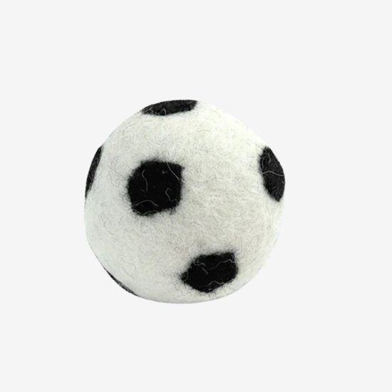 Fußball für Hunde | Nachhaltiges Hundespielzeug | 100% schadstofffrei & Schafwolle | Zahnpflegend & schwimmfähig | Fräulein Plath