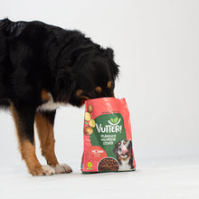 Lade das Bild in den Galerie-Viewer, Veganes Hundefutter: Trockenfutter Wie Rind – von Vutter! - Hund hat Schnauze in Futterbeutel
