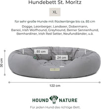 Lade das Bild in den Galerie-Viewer, Rundes Öko-Hundebett St.Moritz von HOUND&amp;NATURE | Recycelte Materialien | Oeko-Tex® Standard 100  | Hellgrau
