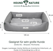 Lade das Bild in den Galerie-Viewer, Öko-Hundebett Luzern von HOUND&amp;NATURE | Fleece-Seite | Recycelte Materialien | Oeko-Tex® Standard 100  | Hellgrau
