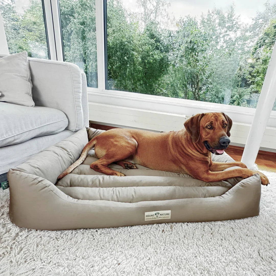 Öko-Hundebett Bern von HOUND&NATURE | Recycelte Materialien | Oeko-Tex® Standard 100 | Taupe
