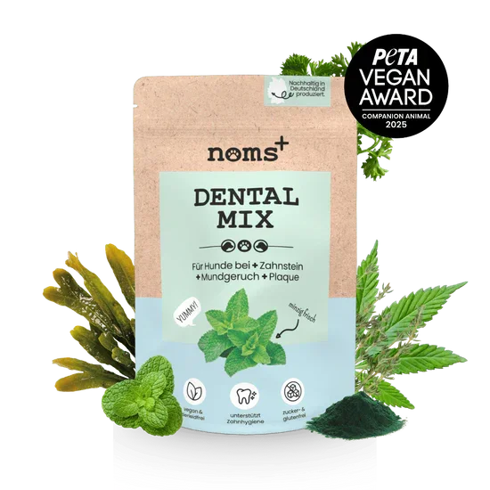 Noms+ Dentalmix für Hunde | Bei Plaque & Zahnstein | Rein Pflanzlich & frischer Atem | 100% vegan & tierleidfrei | Fräulein Plath