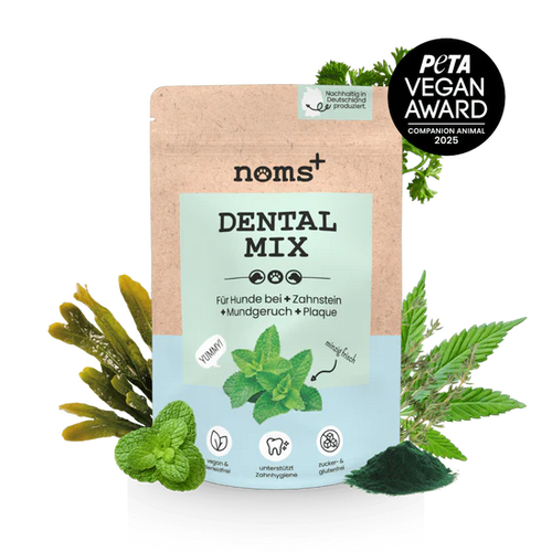 Dentalmix für Hunde | Bei Plaque & Zahnstein | Rein Pflanzlich & frischer Atem | 100% vegan & tierleidfrei| 150g