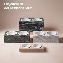Lade das Bild in den Galerie-Viewer, Prigur erhöhter Hundenapf aus Marmor Farbvergleich alle Größen und Farben
