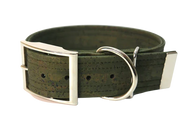 Hundehalsband mit Dornschnalle | Korkleder | Umweltfreundlich | Robust & Vegan | Olive/Silber | Fräulein Plath
