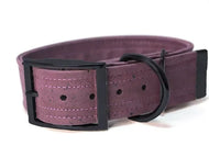Hundehalsband mit Dornschnalle | Korkleder | Umweltfreundlich | Robust & Vegan | Flieder/schwarz | Fräulein Plath