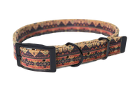 Hundehalsband mit Dornschnalle | Korkleder | Robust & Vegan | Ethno Pink/Schwarz | Fräulein Plath