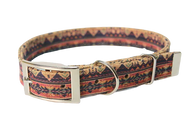 Hundehalsband mit Dornschnalle | Korkleder | Robust & Vegan | Ethno Pink/Silber | Fräulein Plath
