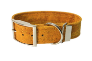 Hundehalsband mit Dornschnalle | Korkleder | Robust & Vegan | Senf/Silber | Fräulein Plath