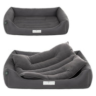 Öko-Hundebett Luzern von HOUND&NATURE | Fleece-Seite | Recycelte Materialien | Oeko-Tex® Standard 100 | Grau | Fräulein Plath
