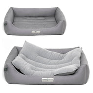 Öko-Hundebett Luzern von HOUND&NATURE | Fleece-Seite | Recycelte Materialien | Oeko-Tex® Standard 100 | Hellgrau | Fräulein Plath