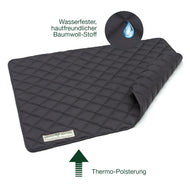 Öko Hundedecke Davos HOUND&NATURE | Wasserfest & recycelte Materialien | Oeko-Tex® Standard 100 | Grau | Fräulein Plath