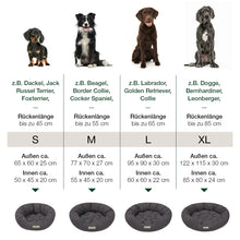 Lade das Bild in den Galerie-Viewer, Rundes Öko-Hundebett St.Moritz von HOUND&amp;NATURE | Recycelte Materialien | Oeko-Tex® Standard 100  | Grau
