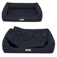 Orthopädisches Öko-Hundebett Zermatt von HOUND&NATURE | Recycelte Materialien | Oeko-Tex® Standard | Blau | Fräulein Plath