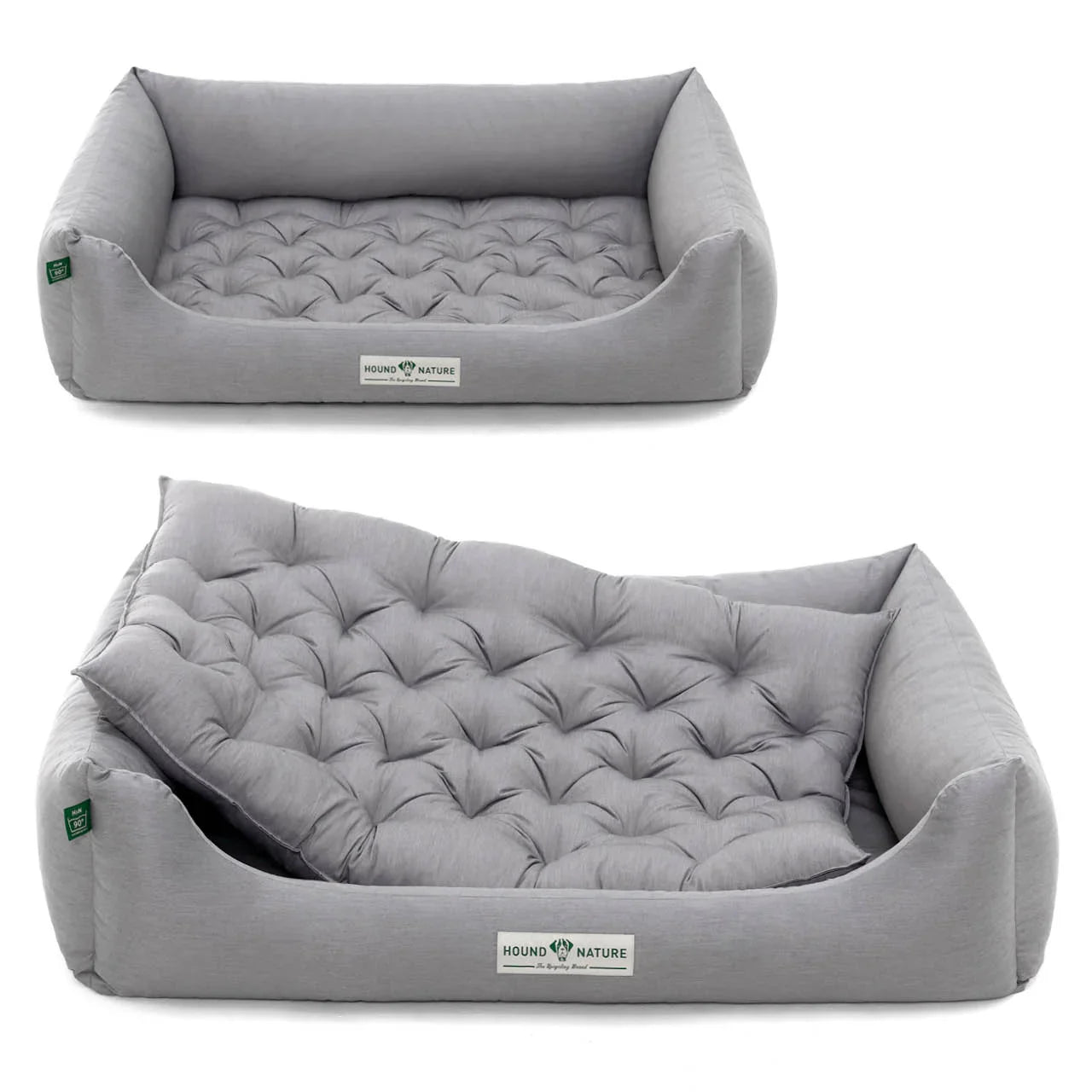Orthopädisches Öko-Hundebett Zermatt von HOUND&NATURE | Recycelte Materialien | Oeko-Tex® Standard | Hellgrau | Fräulein Plath