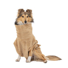 Lade das Bild in den Galerie-Viewer, Öko-Hundebademantel | 100% Bio-Baumwolle | Weich &amp; saugstark | Sand
