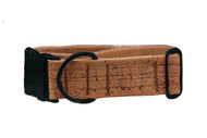 Hundehalsband mit Klickverschluss | Korkleder | Umweltfreundlich | Robust & Vegan | Tabak/Schwarz | Fräulein Plath