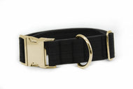 Hundehalsband mit Klickverschluss | Korkleder | Umweltfreundlich | Robust & Vegan | Schwarz/Gold | Fräulein Plath