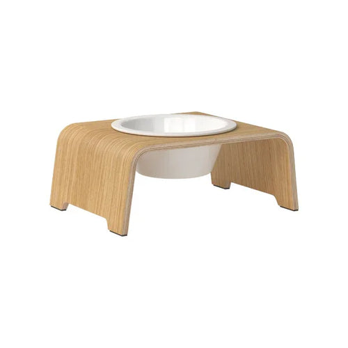 dogBar® Single Hundenapf | Porzellan | Eiche hell | 3 Größen M small